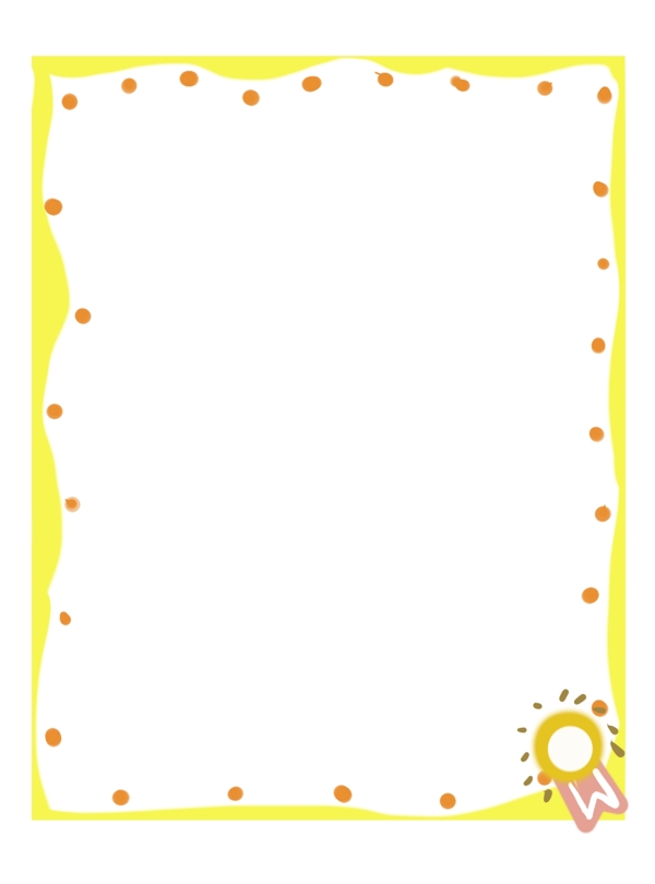 黄色立体边框插图