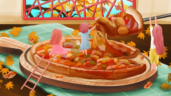 美食大作戰(zhàn)之分披薩的小女孩