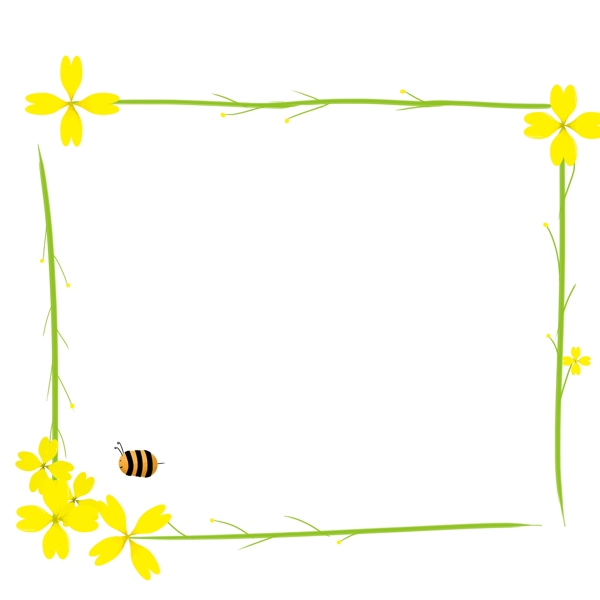 油菜花和蜜蜂插画