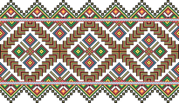 乌克兰风格的布艺饰品的矢量图14