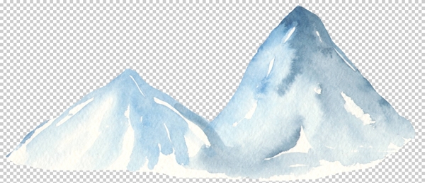山村雪景水彩画