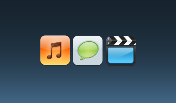 iOS音樂文本視頻圖標psd