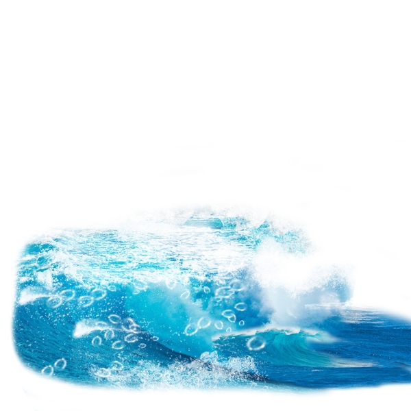 蓝色海浪浪花元素