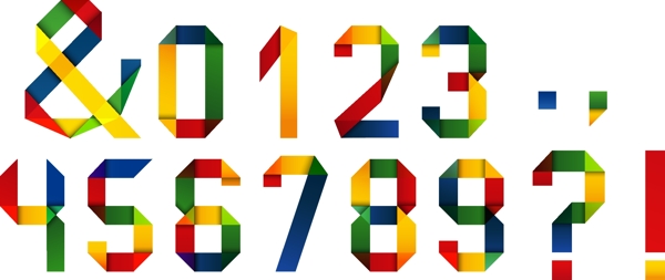 扁平化彩色艺术数字