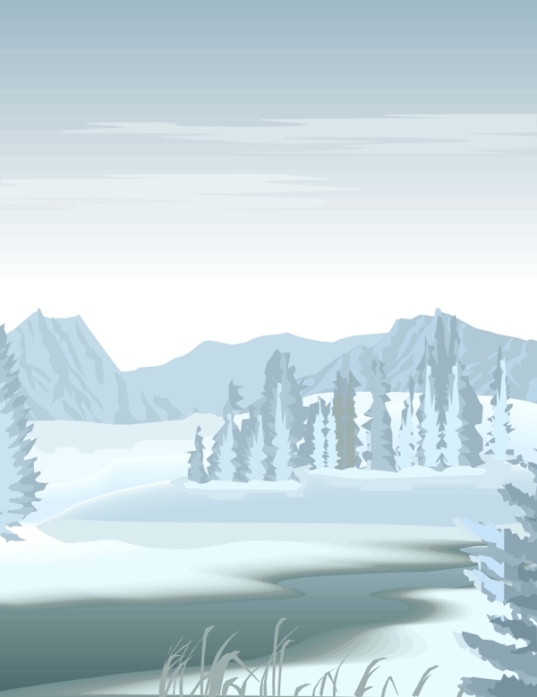 矢量雪景插畫27