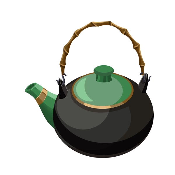 手绘茶具茶饮元素免抠png陶瓷器具茶壶