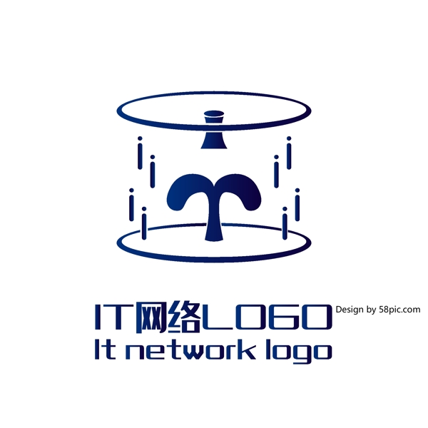 原创创意简约时空门树苗IT网络LOGO