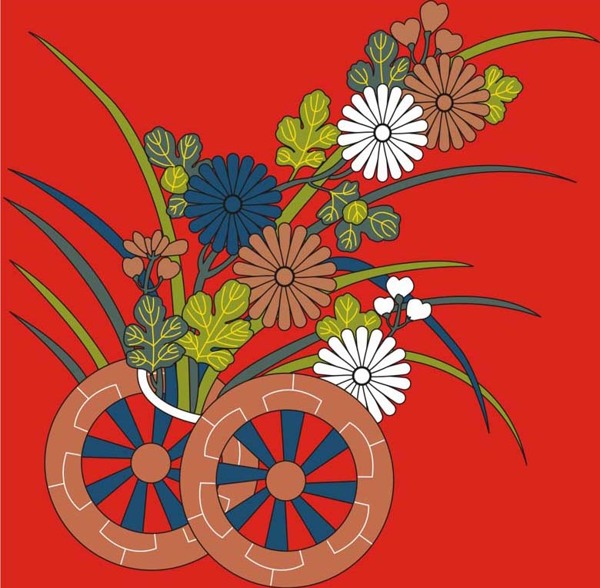 印花矢量圖優(yōu)雅植物色彩紅色五顏六色免費素材