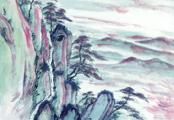 山峰水墨畫