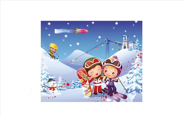 滑雪小孩
