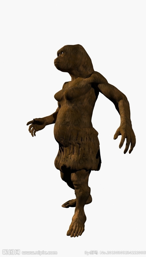 马仁奇峰怀孕的猿人雕塑3d模型图片