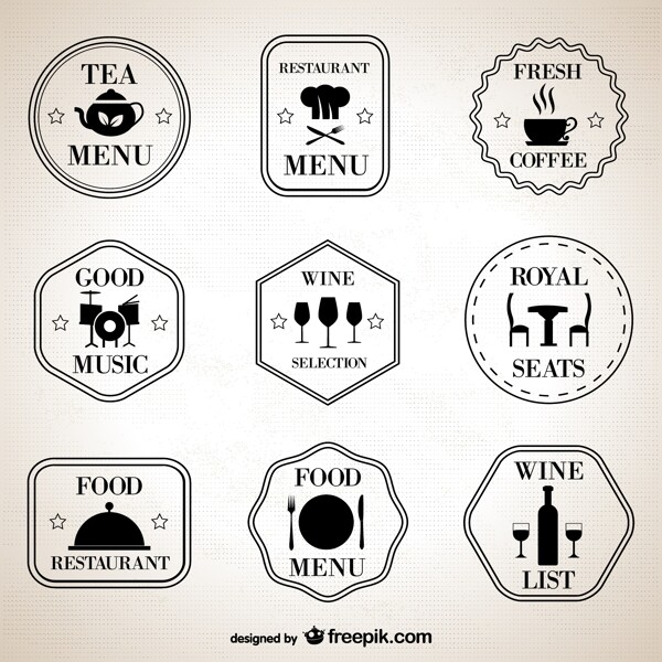 9款简洁餐饮标签设计矢量素材