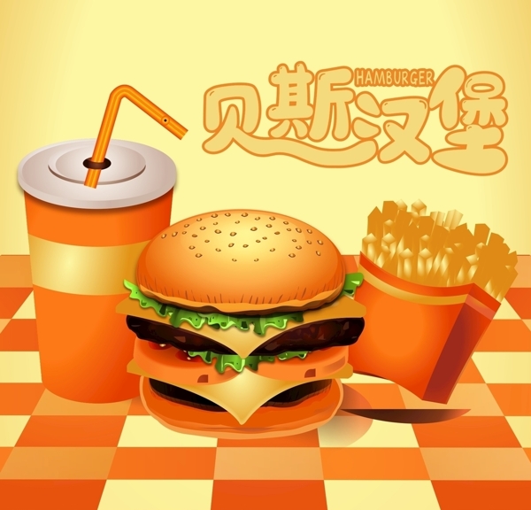 漢堡店海報