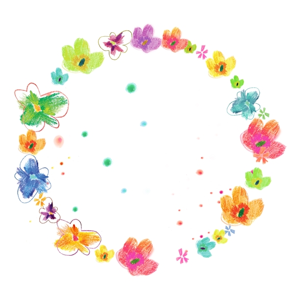 彩色手繪花環(huán)