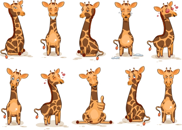 长颈鹿动物园卡通动物表情包1