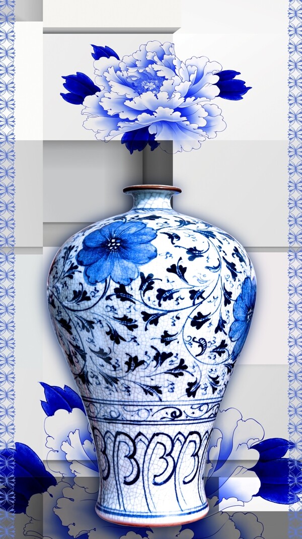 立體青花青花瓷
