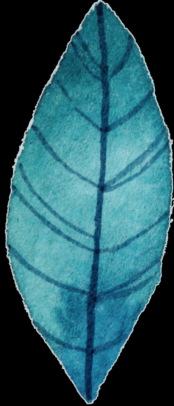 藍(lán)色樹葉免扣透明素材