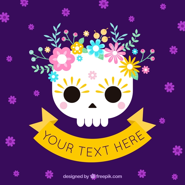 紫色墨西哥骷髅花背景