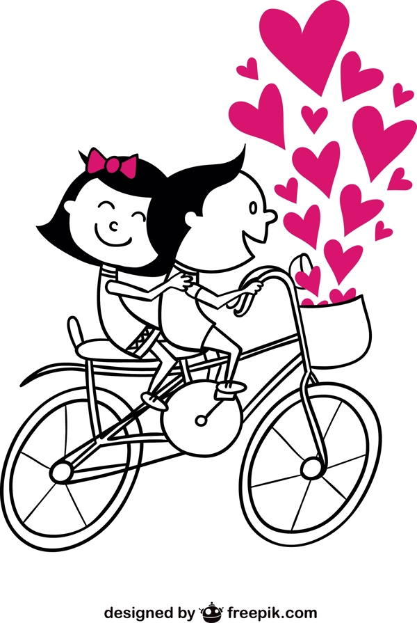 骑自行车的浪漫情侣