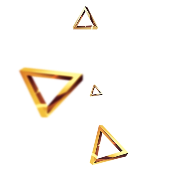 金色创意漂浮三角形元素