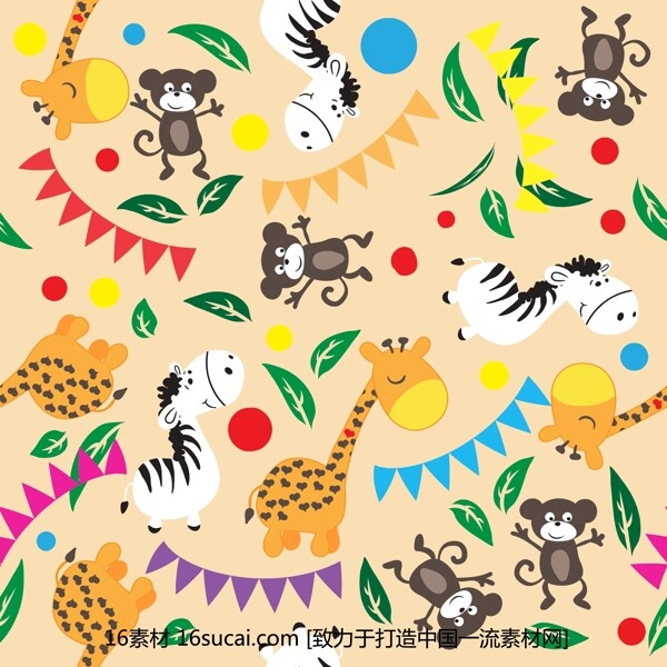 卡通動物矢量圖