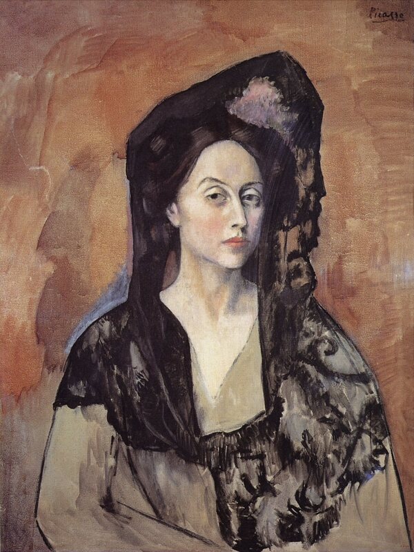 1905PortraitdeMadameBenedettaCs西班牙画家巴勃罗毕加索抽象油画人物人体油画装饰画