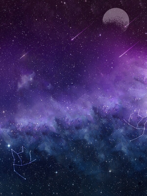 唯美紫色星空星河背景