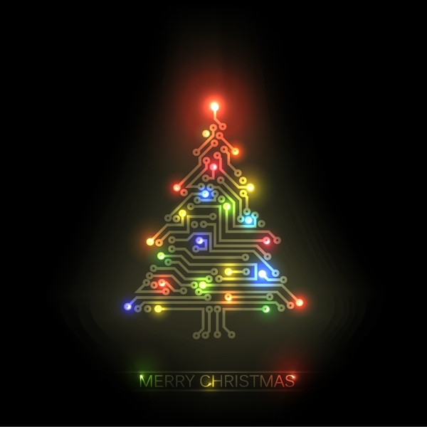 丰富多彩的圣诞树矢量素材02