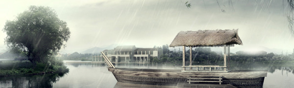 水墨風(fēng)景banner背景