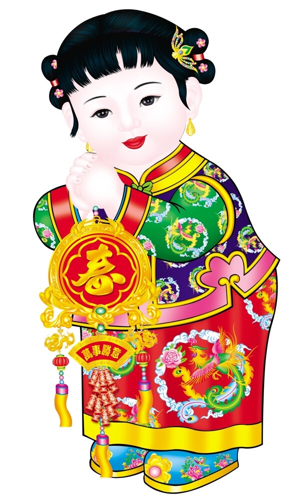 年畫(huà)女孩圖片