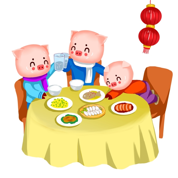 猪年卡通春节新年农历2019