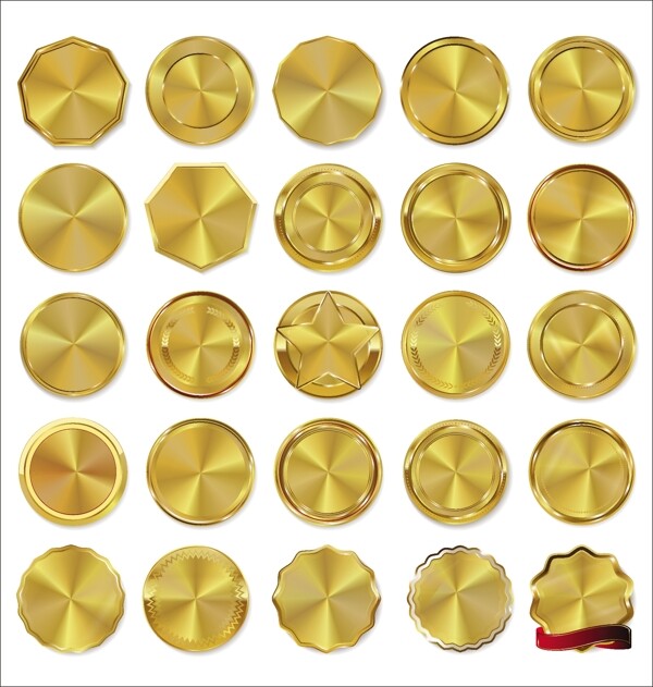 金色徽章背景矢量素材