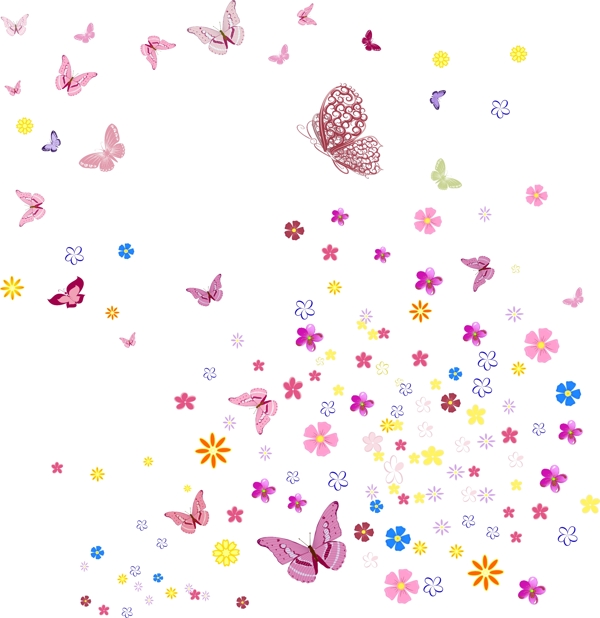 花和蝴蝶矢量图片