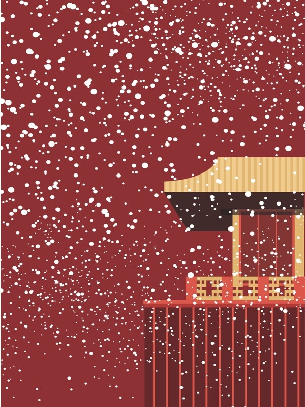 古典建筑故宮風(fēng)格紅色背景