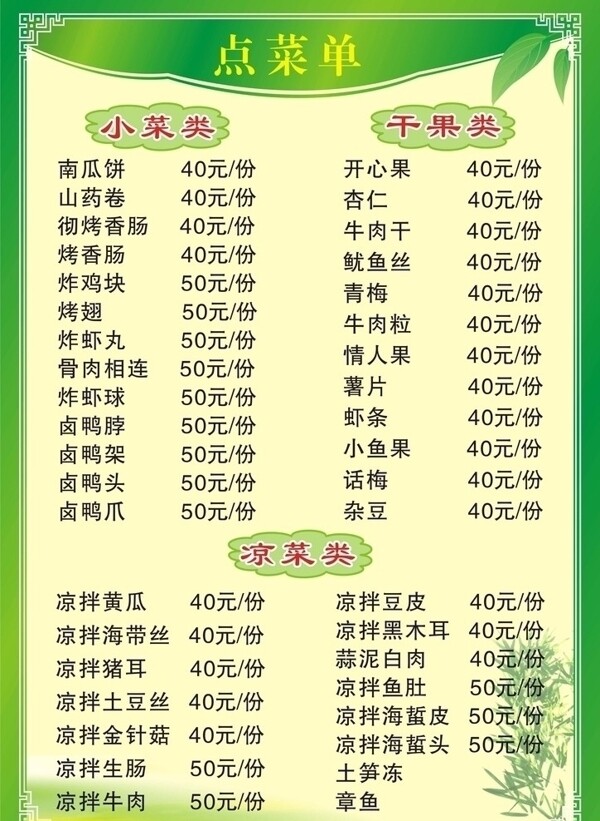 菜單點菜單