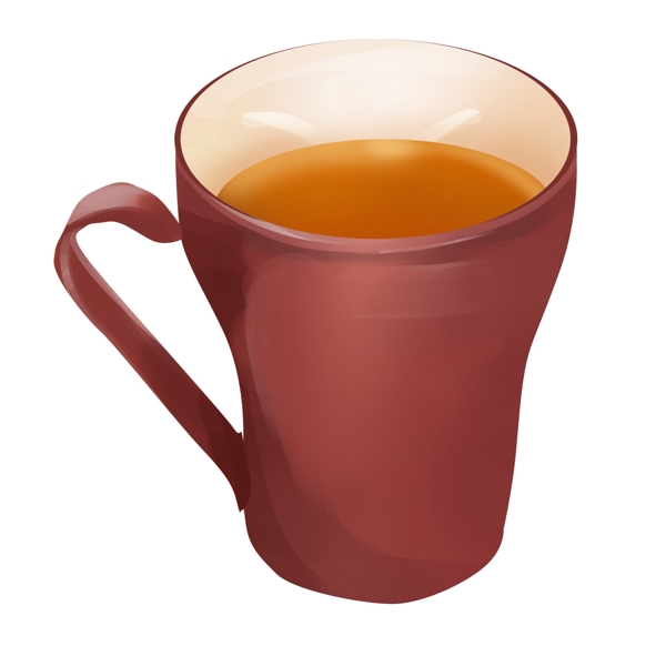 红色茶水马克杯