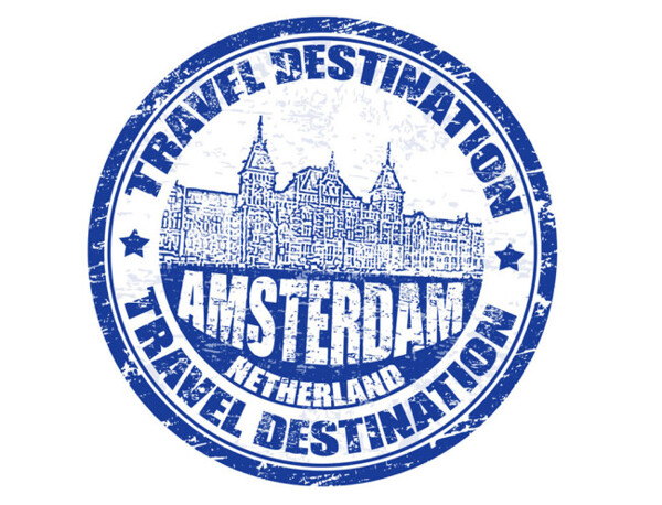 蓝色荷兰建筑标签图片