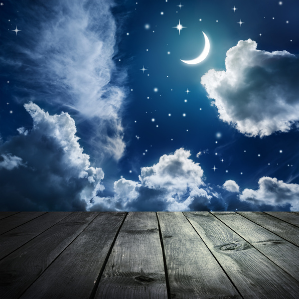 木板星空景色