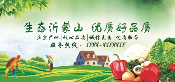 农业绿色蔬菜生态环保创意海报