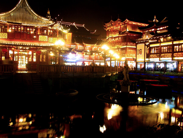 上海老城隍庙夜景图片