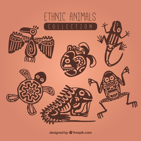 一组创意手绘小动物素材