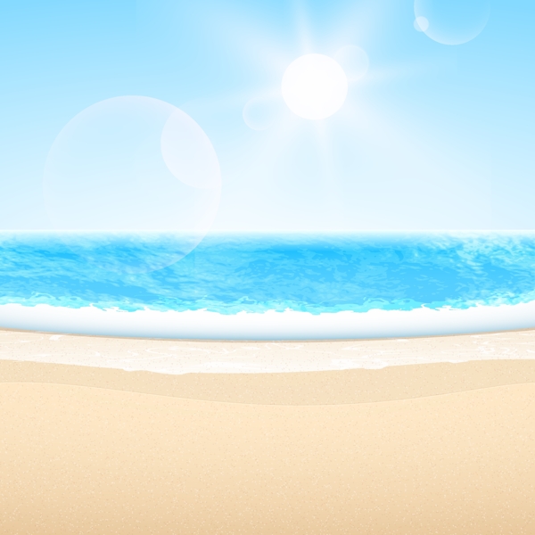 夏日海滩主题矢量素材