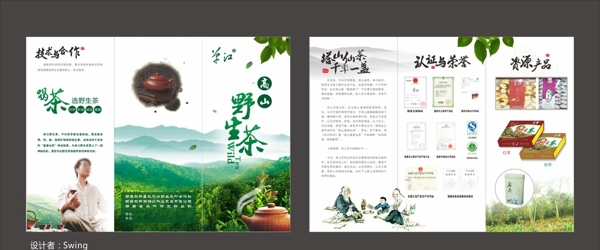 单江茶三折页设计图片