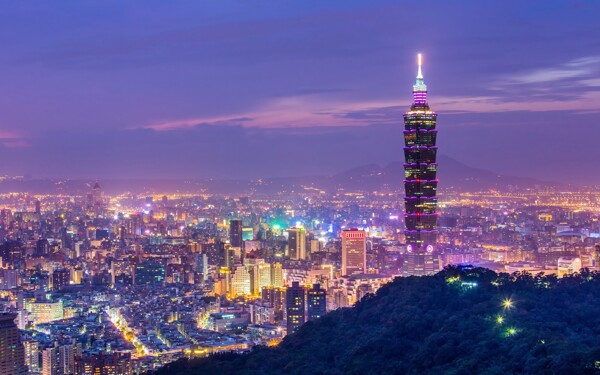 台湾建筑城市夜景