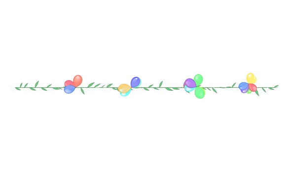 气球植物分割线插画
