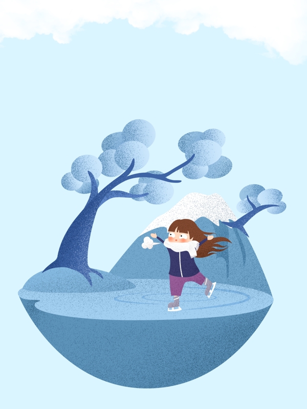 卡通可愛風(fēng)二十四節(jié)氣大寒背景素材