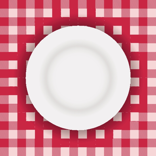 野餐台布上的白色盘子