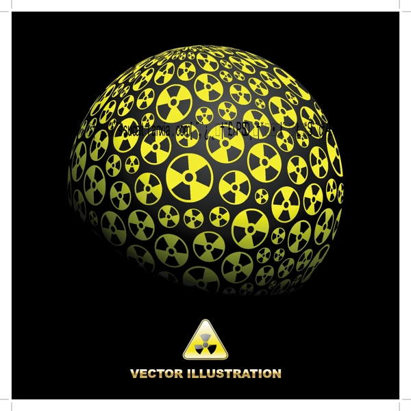 球形核辐射标志背景矢量素材