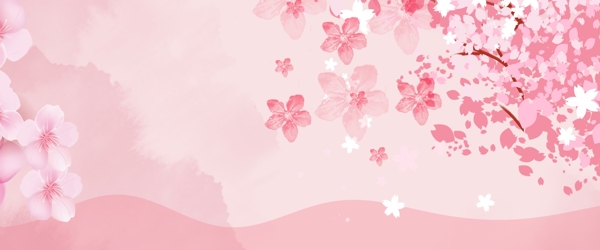 樱花节唯美浪漫小清新粉色背景