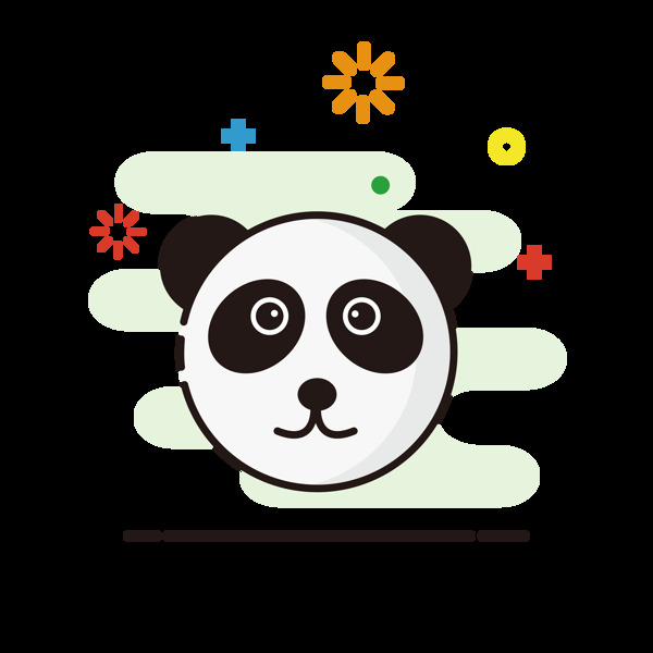 熊猫mbe可爱卡通动物元素